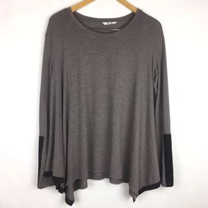 Three Dots Jersey Handkerchief Hem Top Shirt M